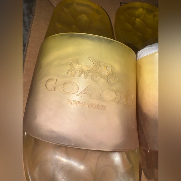 Coach Ombre Yellow and Pink Slides - Picture 2 of 4